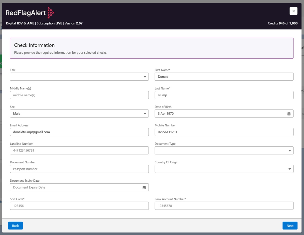 Step 2 — applicant personal details