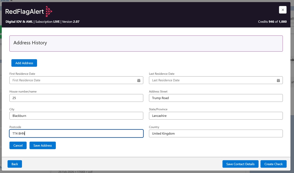 Step 3 — address history